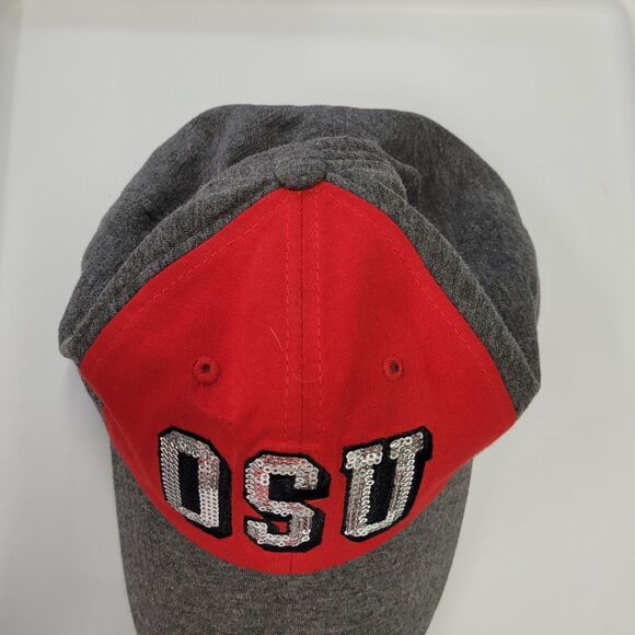 OSU Official  bling Sequine Letters Scarlet & Gray Adjustable Ball Cap - Picture 3 of 9